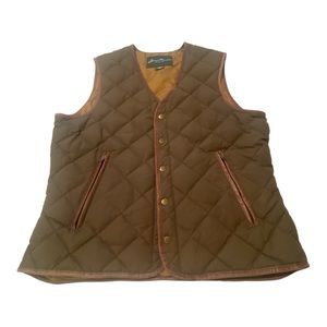 Eddie Bauer down filled quilted snap front men’s vest size large excellent shape